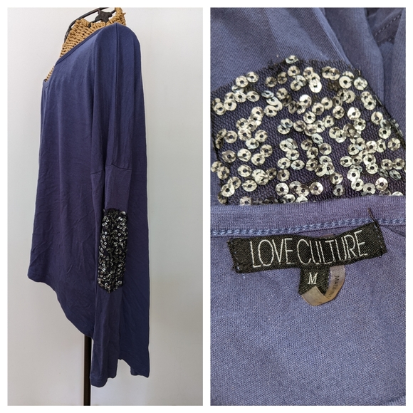 Love Culture sparkle blue top M - Picture 4 of 4